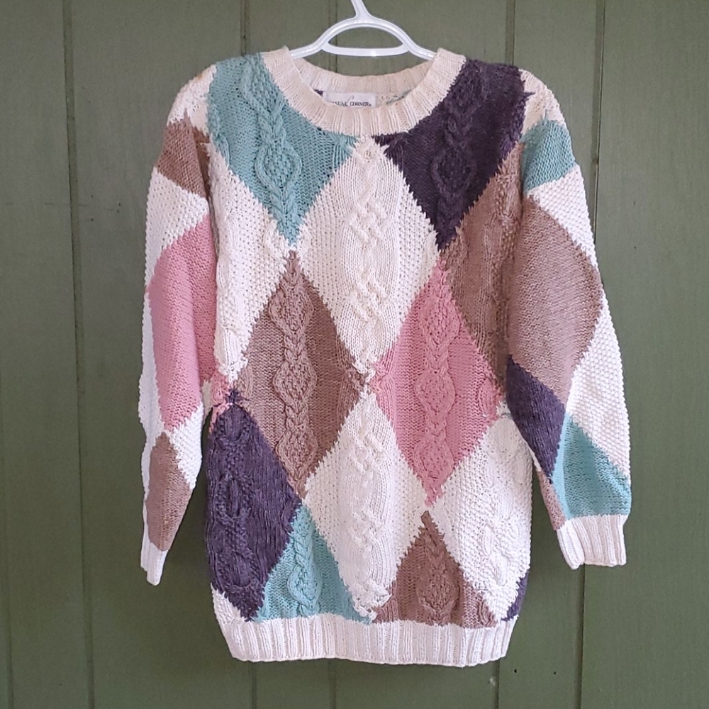 Casual Corner vtg Handknit sweater
